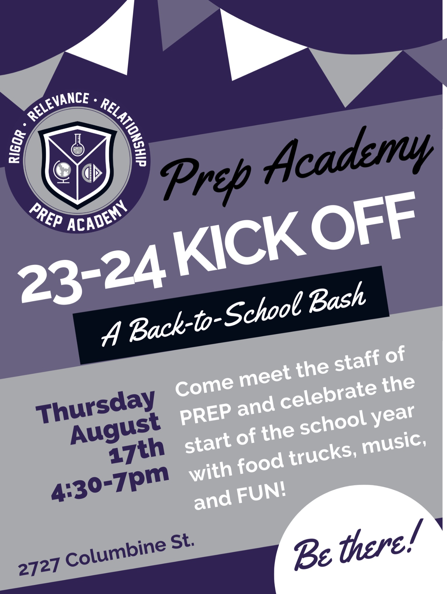 PREP Academy Kick Off flyer